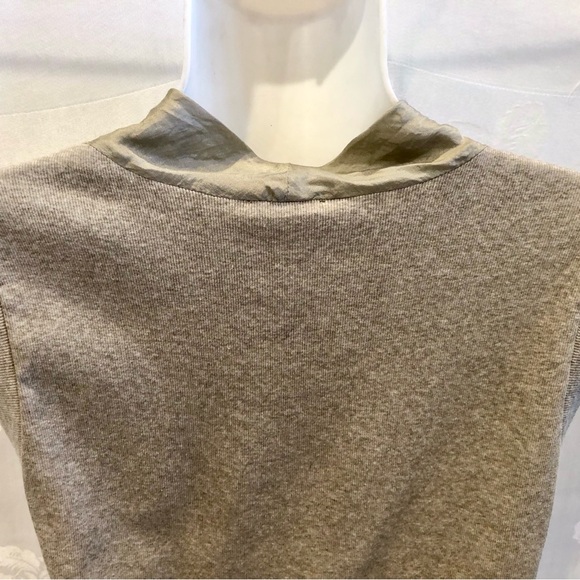 BRUNELLO CUCINELLI Gray Silk Ribbed Cotton Tank Top Tunic M $500 - Picture 5 of 9